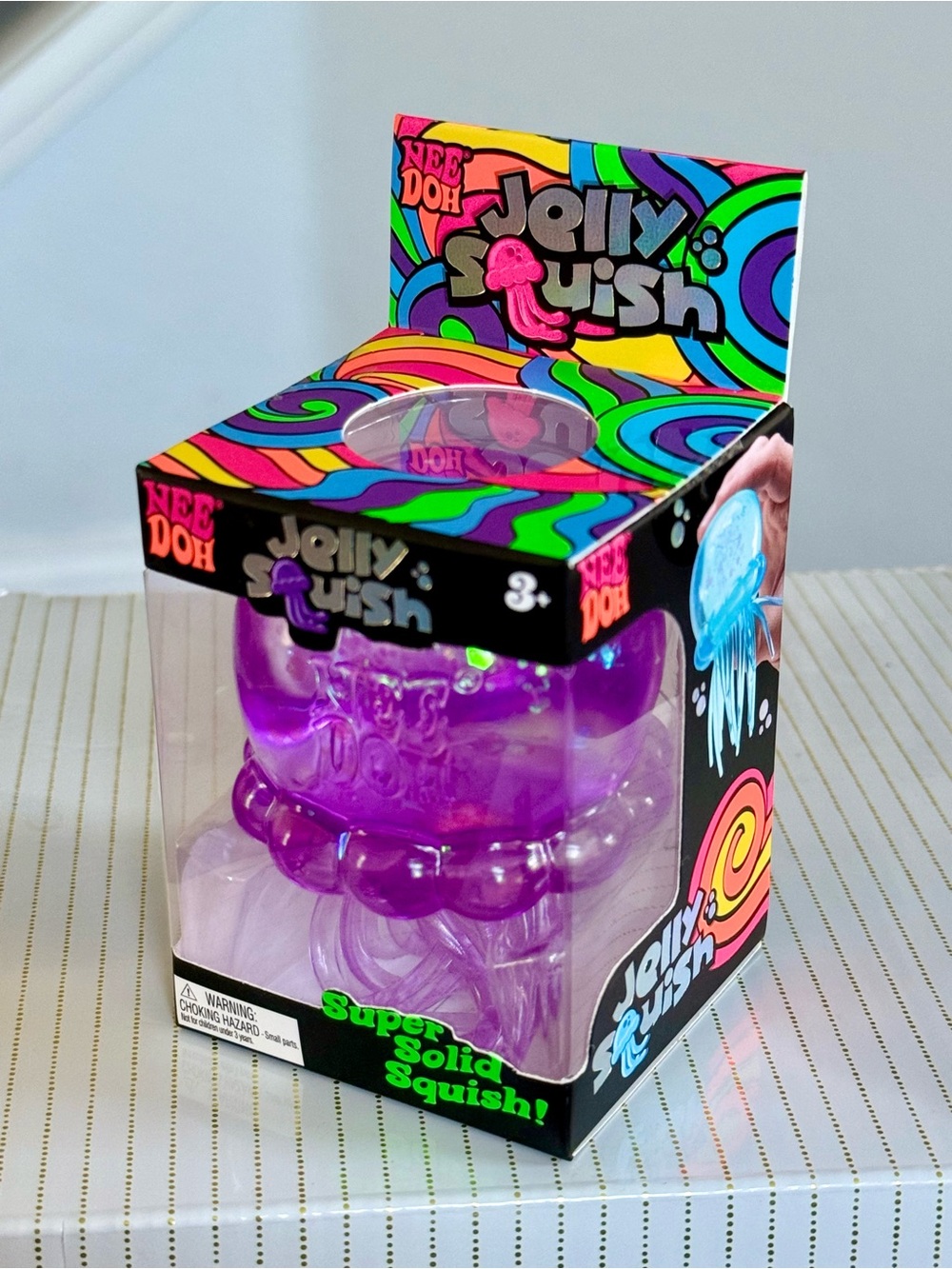 💜 RARE Viral PURPLE Sparkly NeeDoh Jellysquish Jellyfish NIB AUTHENTIC Schylling